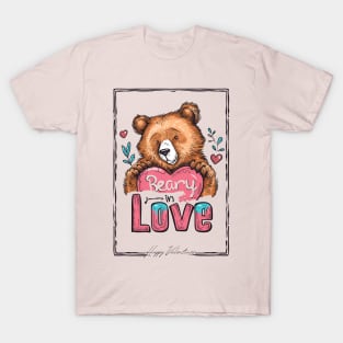 Adorable Beary in Love Teddy Bear T-Shirt: Hugs and Kisses! T-Shirt